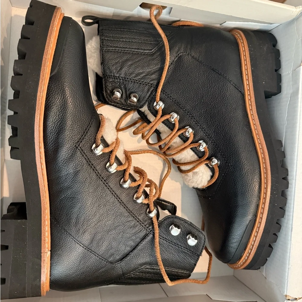 Marc Fisher LTD Izzie Genuine Shearling Lug Sole Boot - Picture 2 of 3